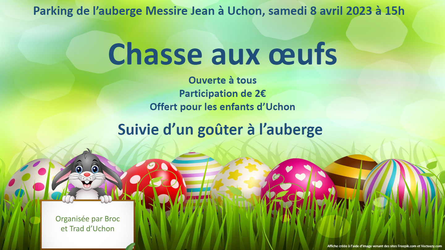 affiche  chasse aux œufs de pâques